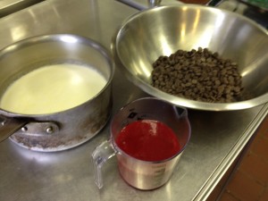 Ingredients for Raspberry Chocolate Ganache