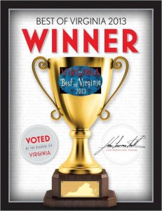 Best of Virginia, Virginia Living, 2013, Winner